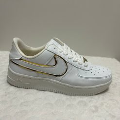 nike air branco dourado