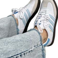 Adidas Samba Branco com Azul Bebe