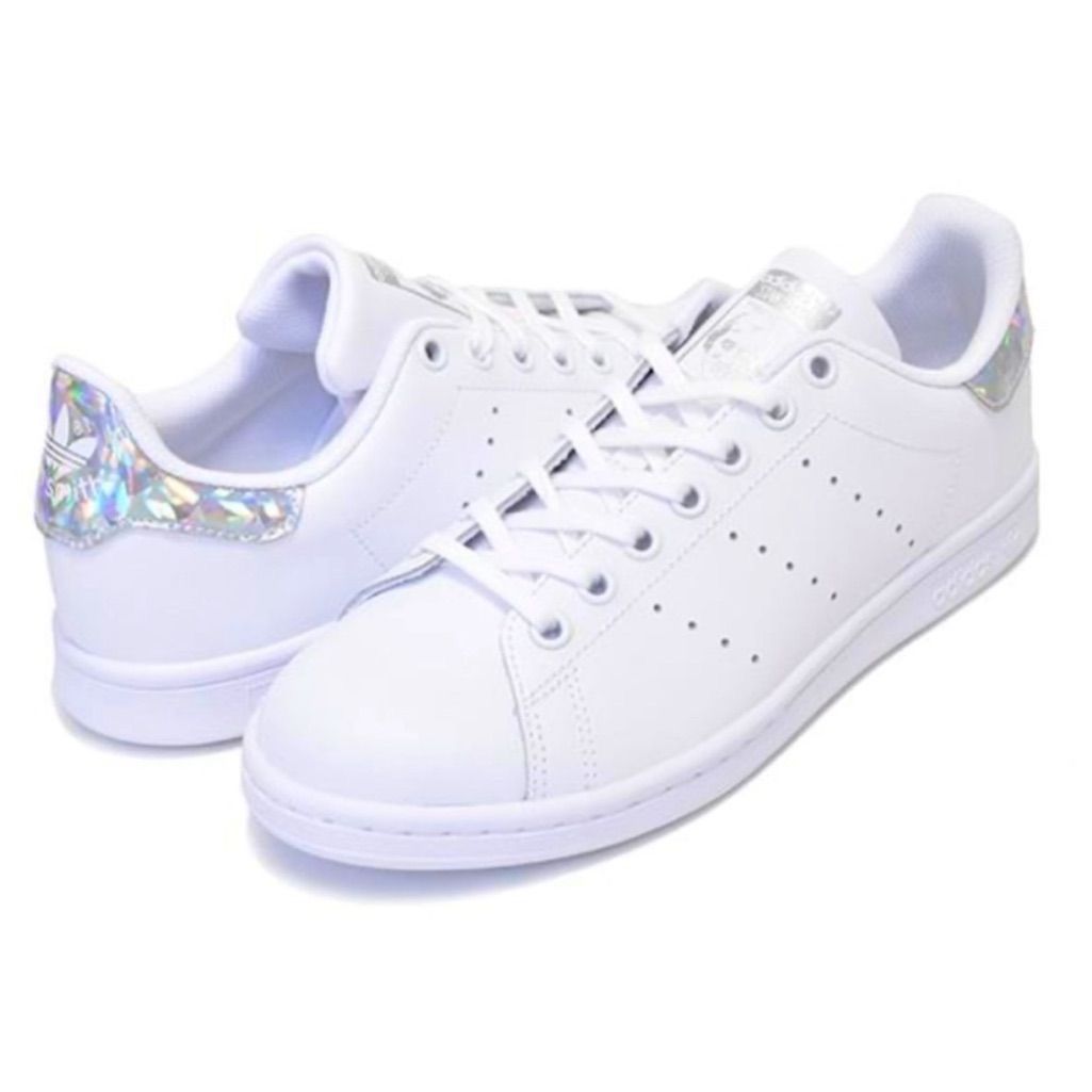 Adidas Stan Smith Branco com Prateado Adidas Stan Smith Branco com Prateado