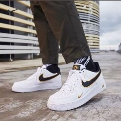 Nike Ari Force Branco Preto Dourado