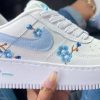 Nike Air Branco Flores Rosa